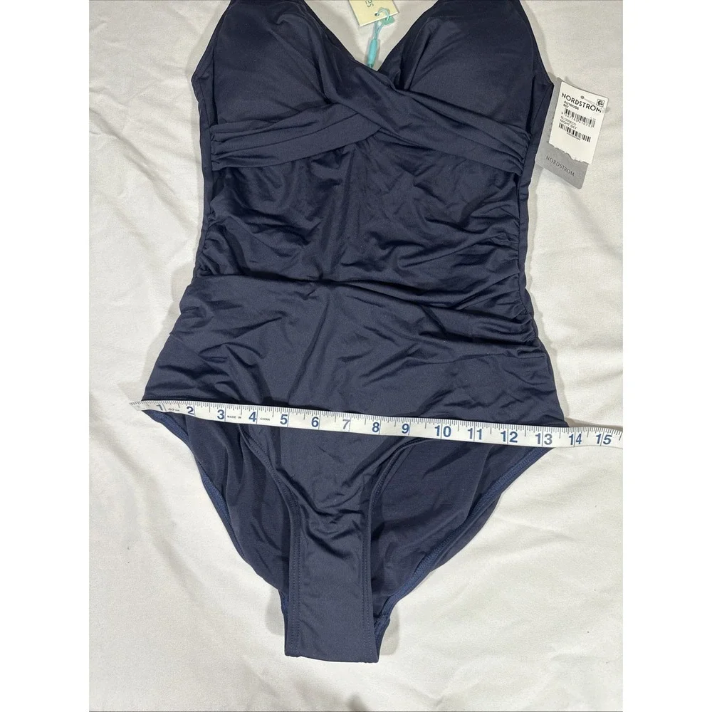 NWT $119 Sea Level [ 6 US ] Cross Front Multifit One-Piece Swimsuit‎ Blue#6926